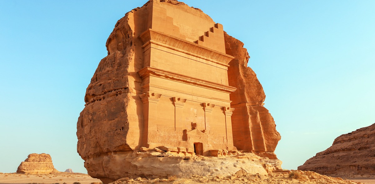 Ruina de una construcción Nabatea en Alula