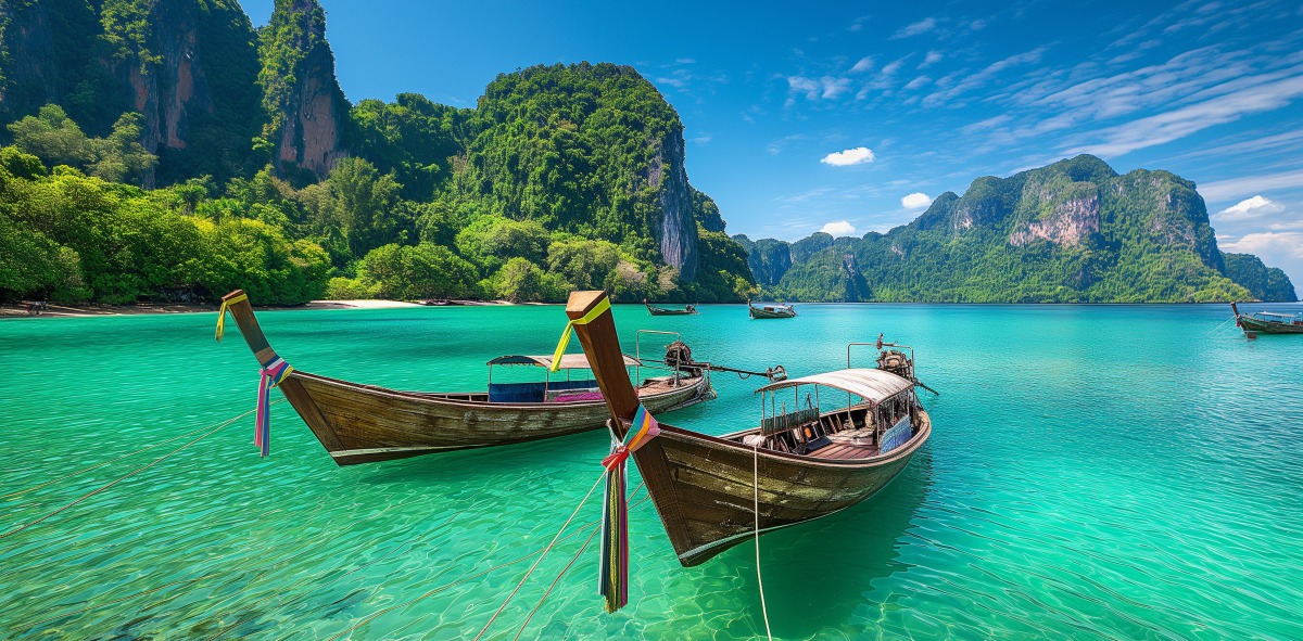 Barcos en playas de tailandia