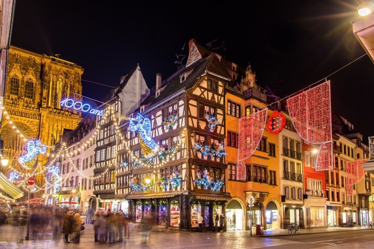 Estrasburgo con luces de Navidad