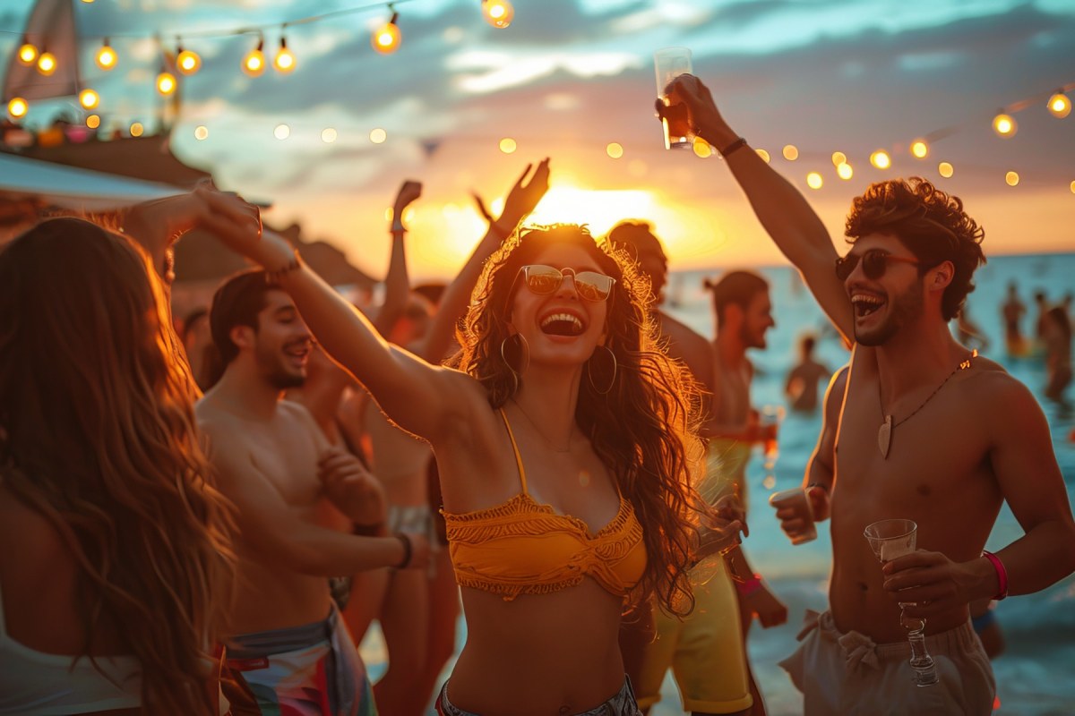 Grupo de singles de fiesta en punta Cana