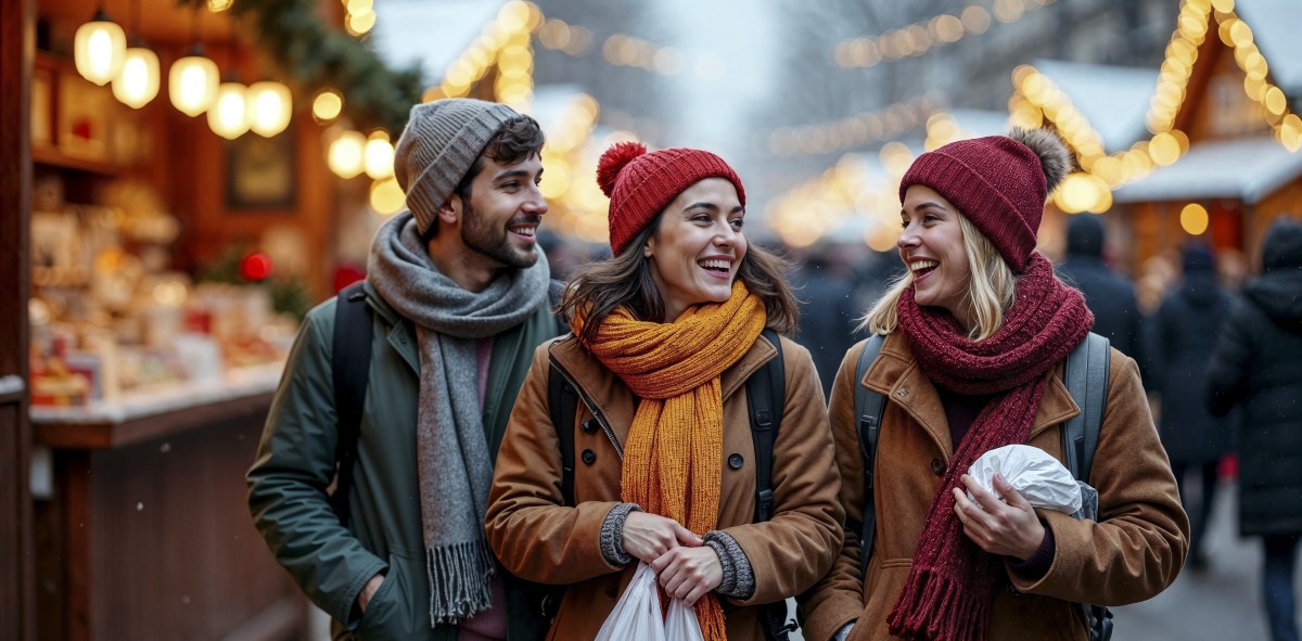Singles en los mercadillos de navidad en NY