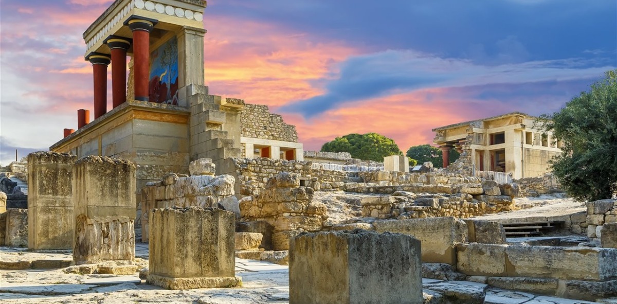 Ruinas del antiguo Palacio de Cnosos en la isla de Creta