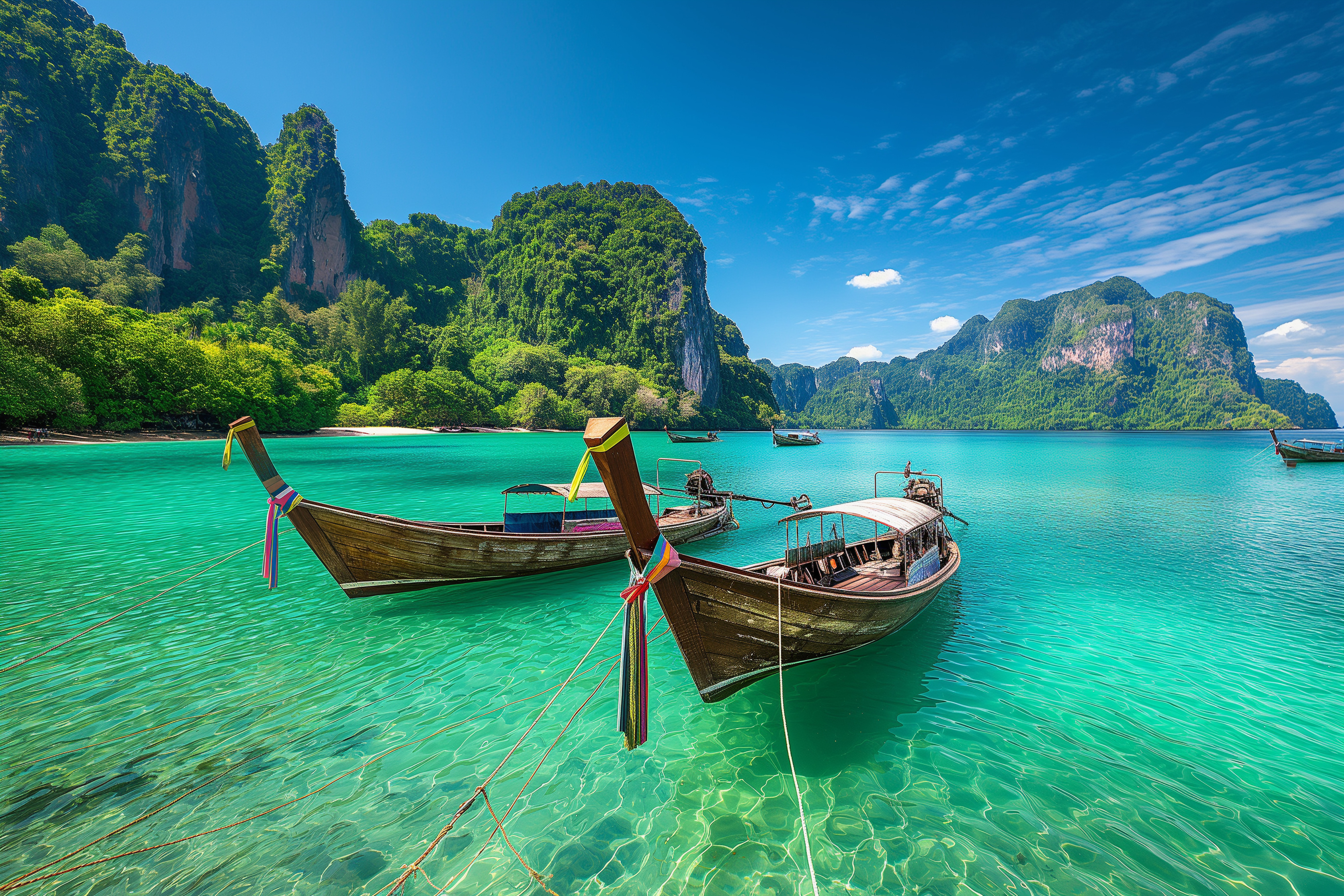 Barcos en playas de tailandia