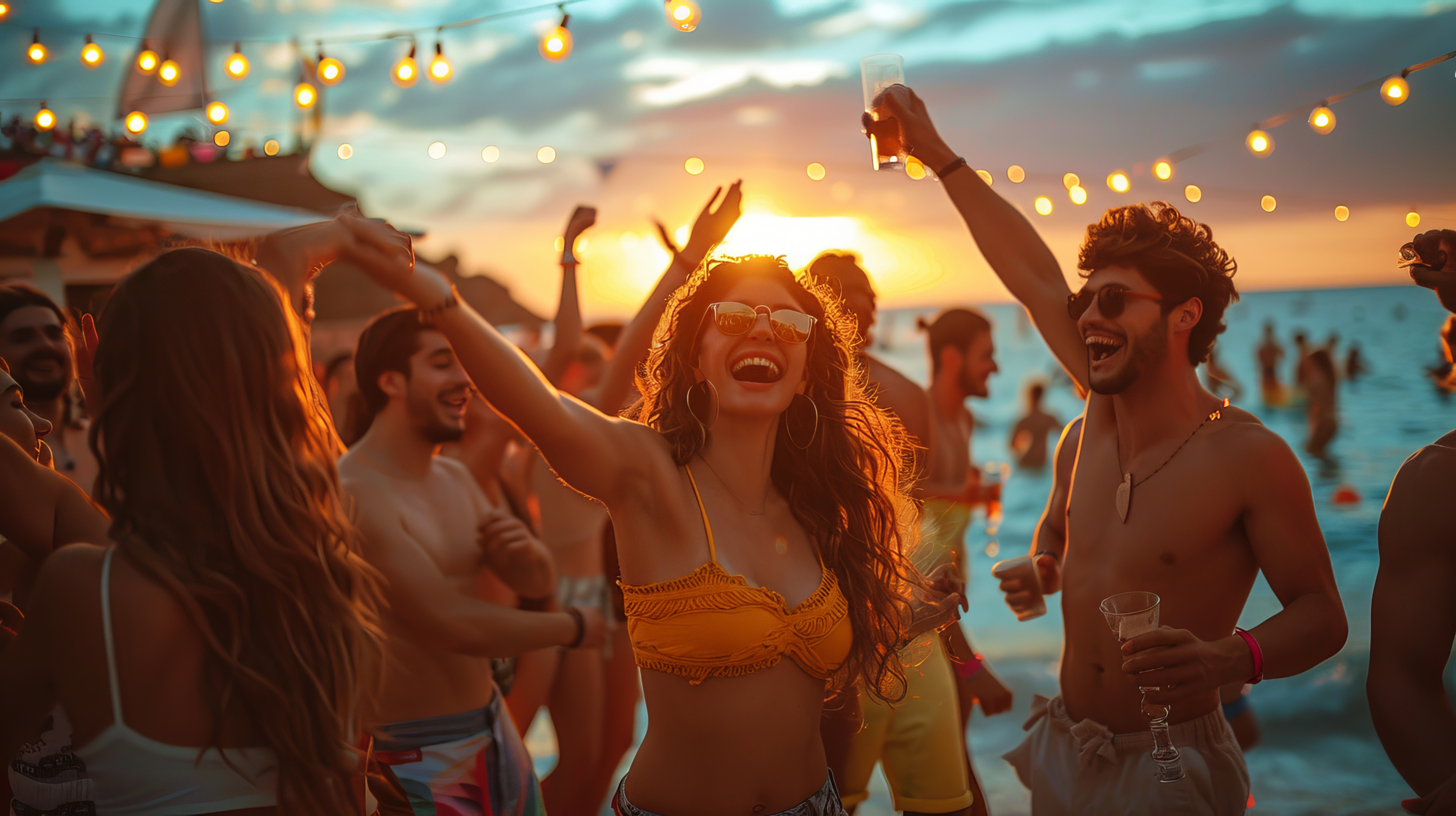 Grupo de singles de fiesta en punta Cana
