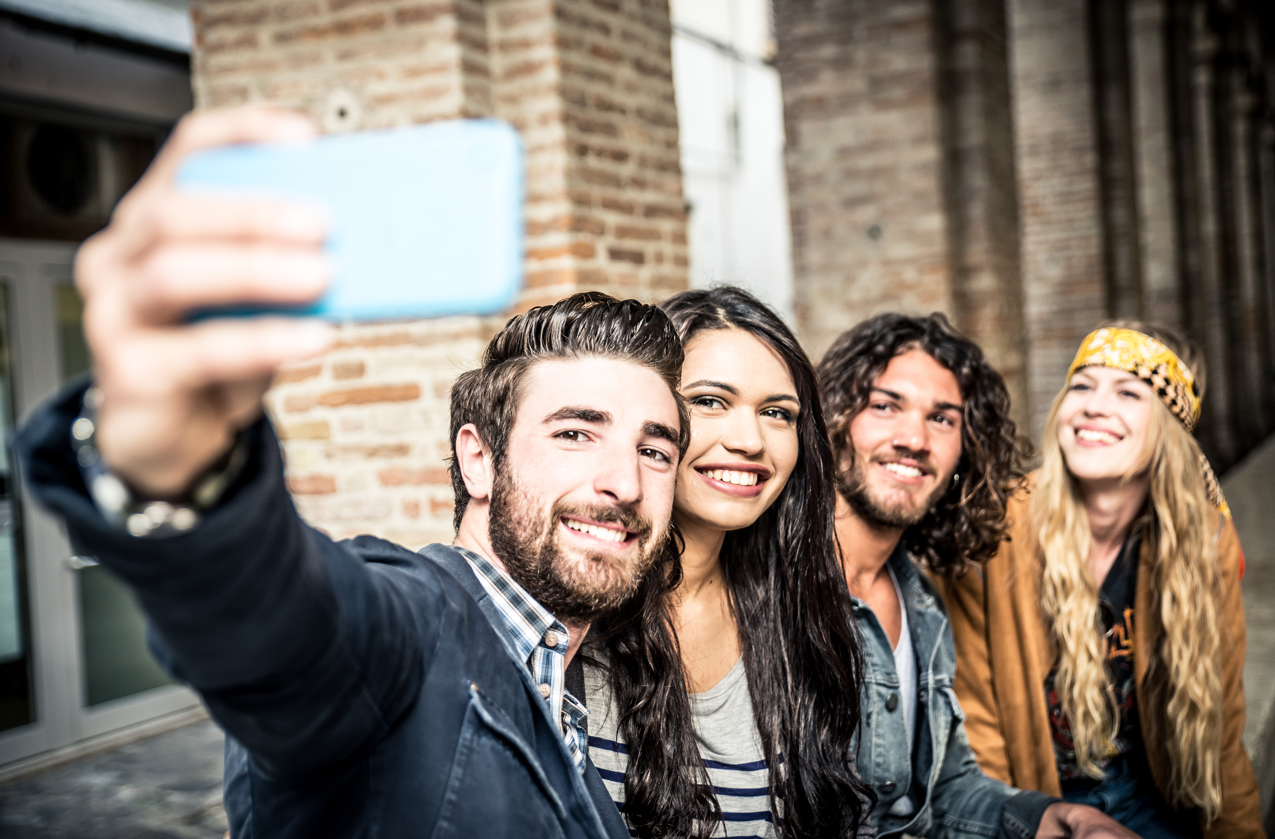 Selfie de nuevos amigos