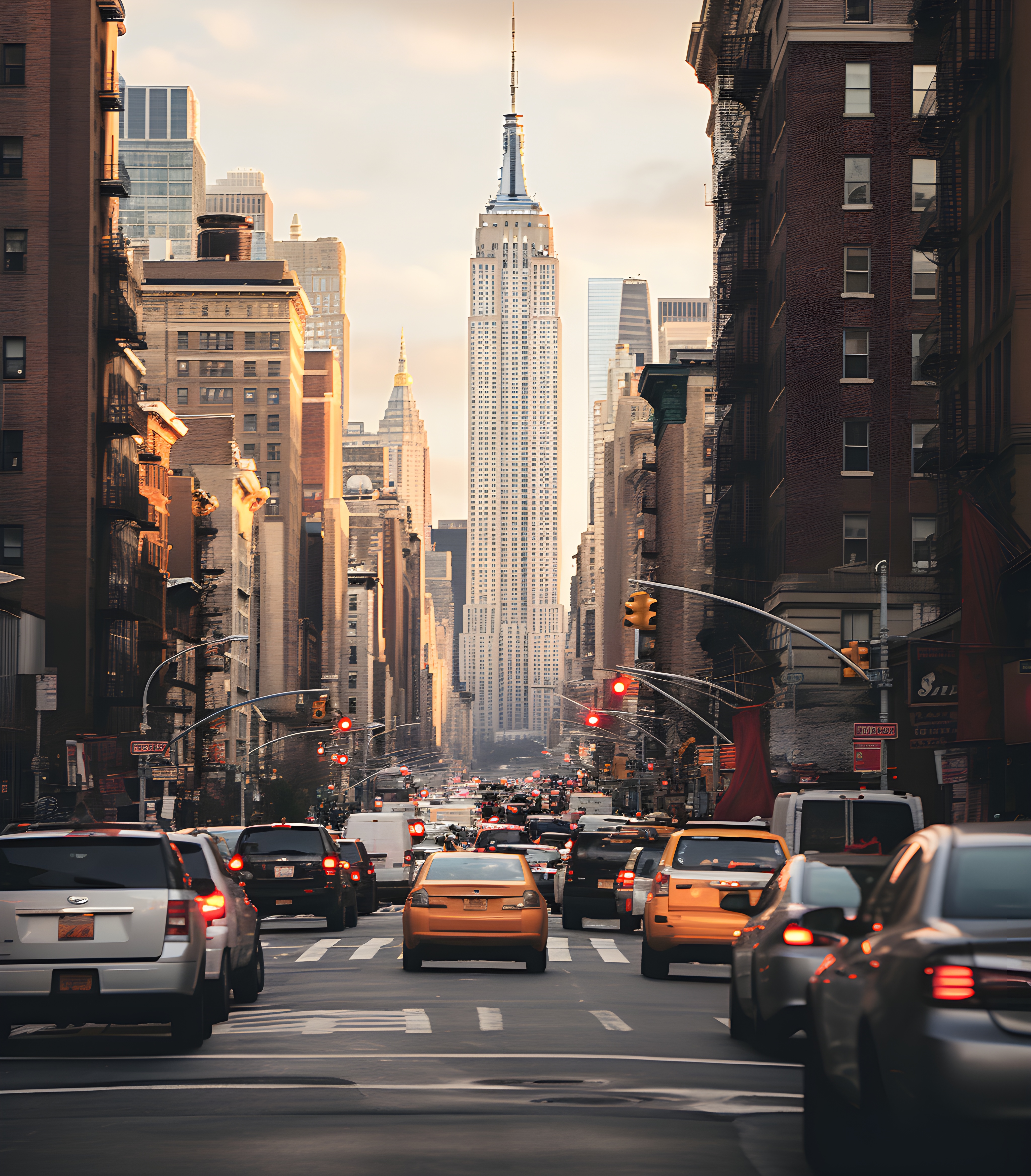 Vista de los taxis por las calles de Nueva York