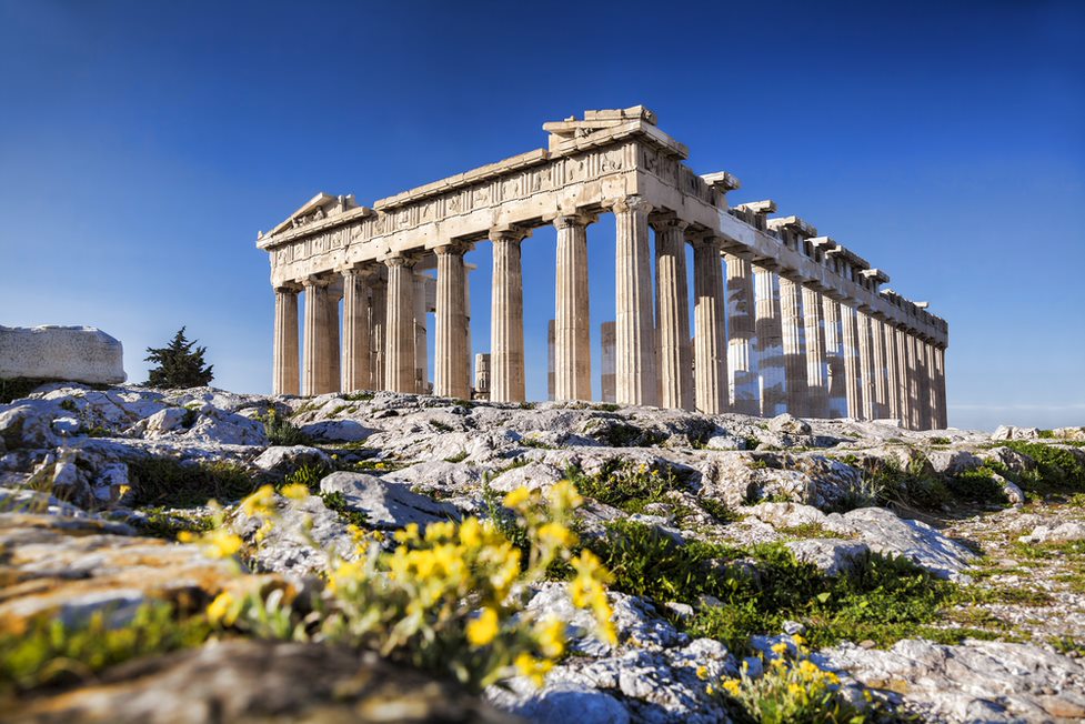 Panorámica del Partenón de Atenas en la colina